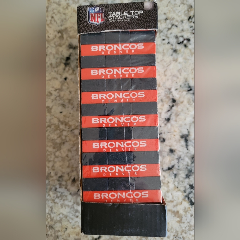 NFL Broncos Black and Orange Table Top Stackers Game NWT